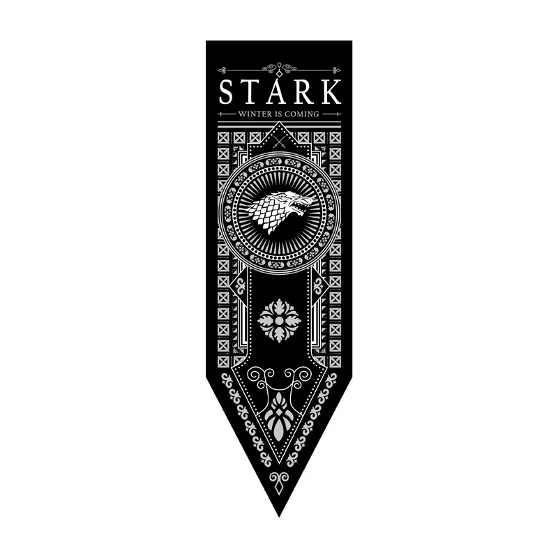 Stark 45X125cm Игра престолов баннер House красные, черные Флаг на стене волк Старк турнир Таргариен из сериала "Игра престолов Lannister Тиреллов дома вечерние KTV Декор - Цвет: Stark 45X125cm