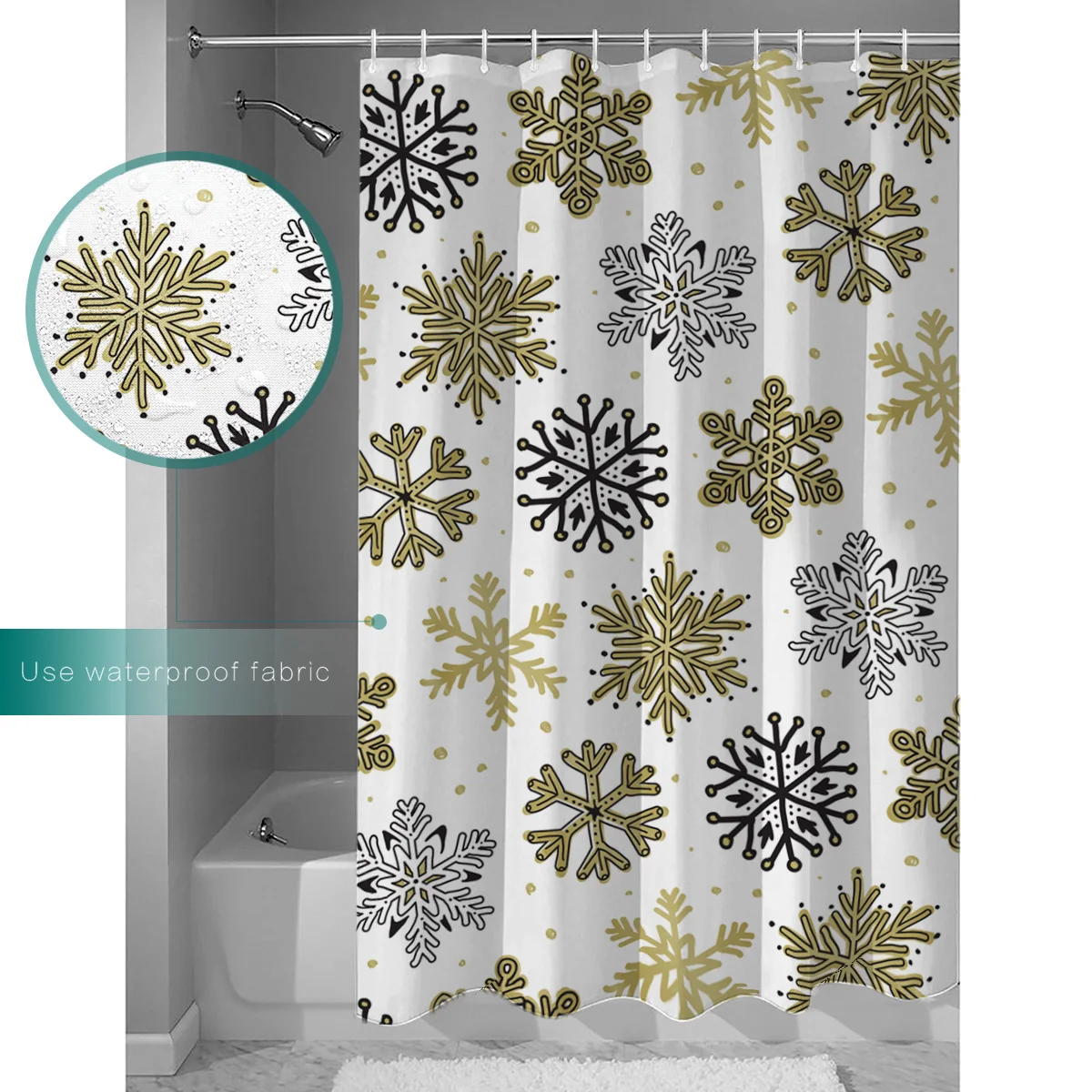 Снежинка с Рождеством аксессуары для ванной комнаты занавеска наборы занавесок