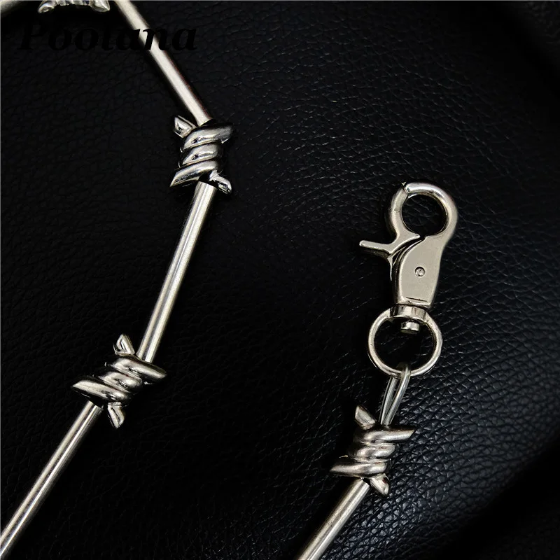 Унисекс мужские и женские панковские брюки цепочки Готическая рок металлическая