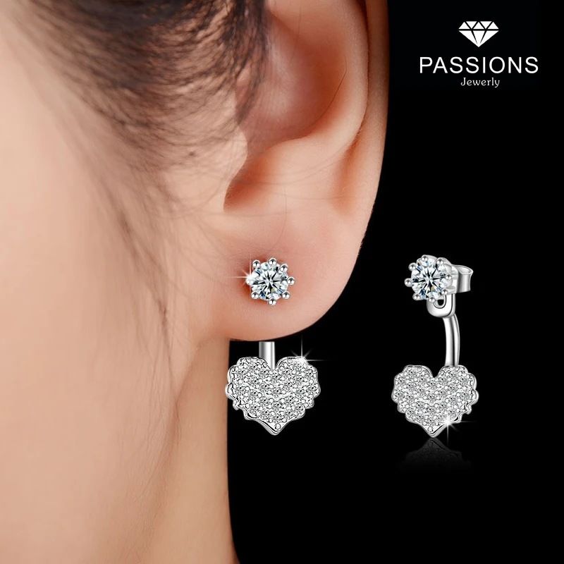 Женские серьги гвоздики из серебра 925 пробы с фианитом|earrings cubic zirconia|925 sterlingdrop earrings