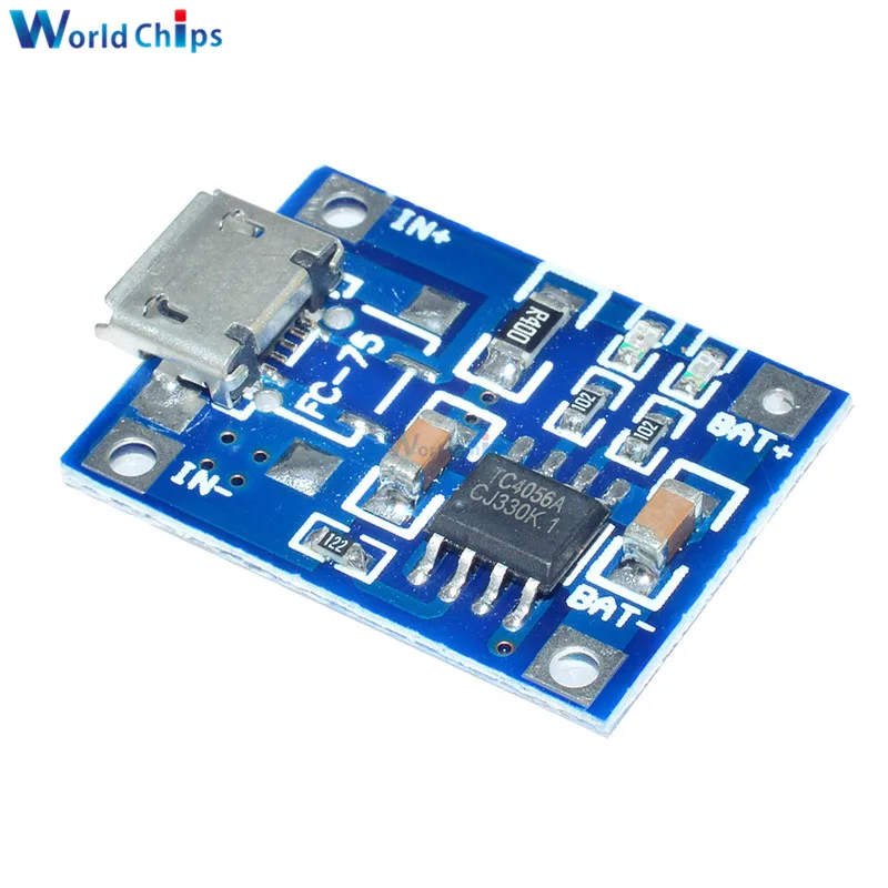 Зарядное устройство для литиевых батарей TP4056 5 шт. Micro USB В 1 А 18650 со светодиодным