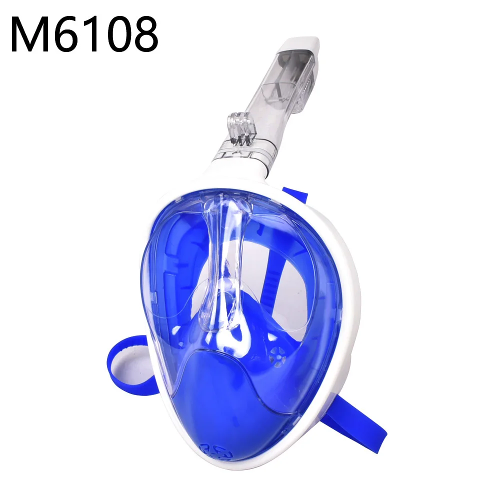 M6108 Blue Новая маска для подводного плавания с полным лицом, набор для дайвинга, Подводная маска для плавания, тренировочная маска для подводного плавания Mergulho, маска для дайвинга для камеры Gopro - Цвет: M6108 Blue