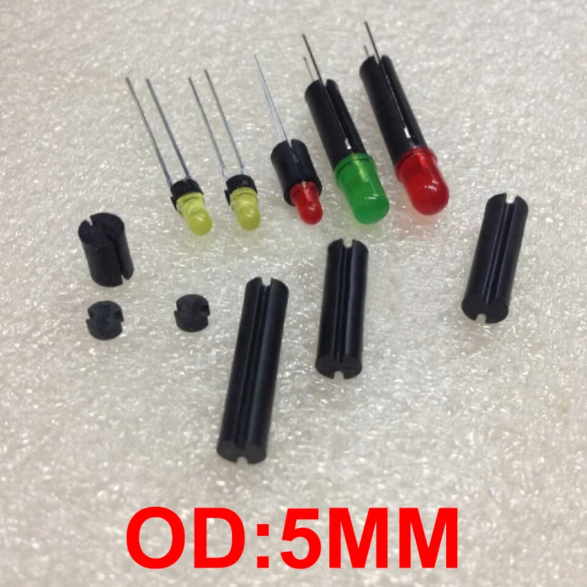 1000 шт. 5*2 5x2 5*3 5x3 5x4 5*4 OD * L 5 мм черный две ямы 2 паза круглый светодиод PCB крепление