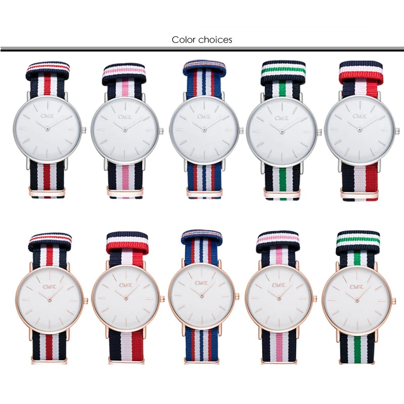 Брендовые Роскошные ультратонкие часы мужские модные повседневные спортивные женские нейлоновый ремешок 10