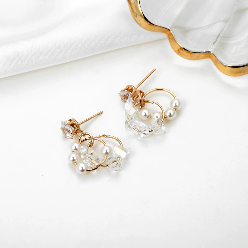 171 корейские модные женские серьги металлическая Геометрическая Имитация