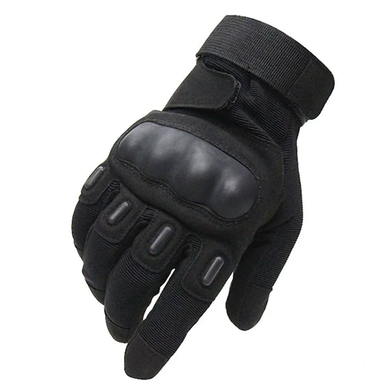 Black Full Finger Тактические перчатки с твердыми костяшками с сенсорным экраном армейские военные уличные Охота Стрельба Пейнтбол половина/полный палец перчатки - Цвет: Black Full Finger