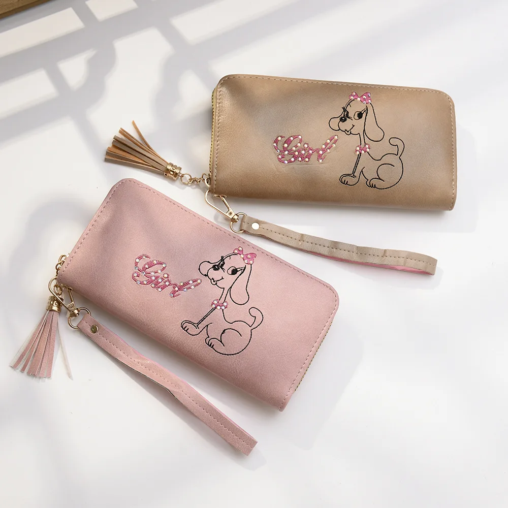 Новая корейская мода монета с изображением женщины сумка вышитая собака кошелек