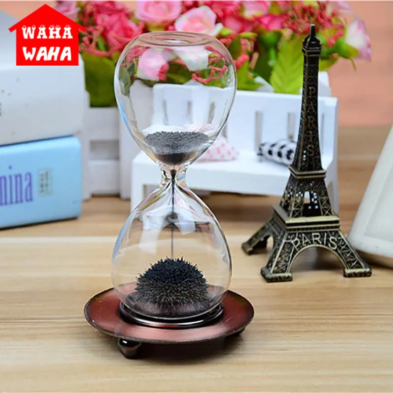 Магнит Песочные часы украшение Таймер Ретро железное сиденье песок стеклянная