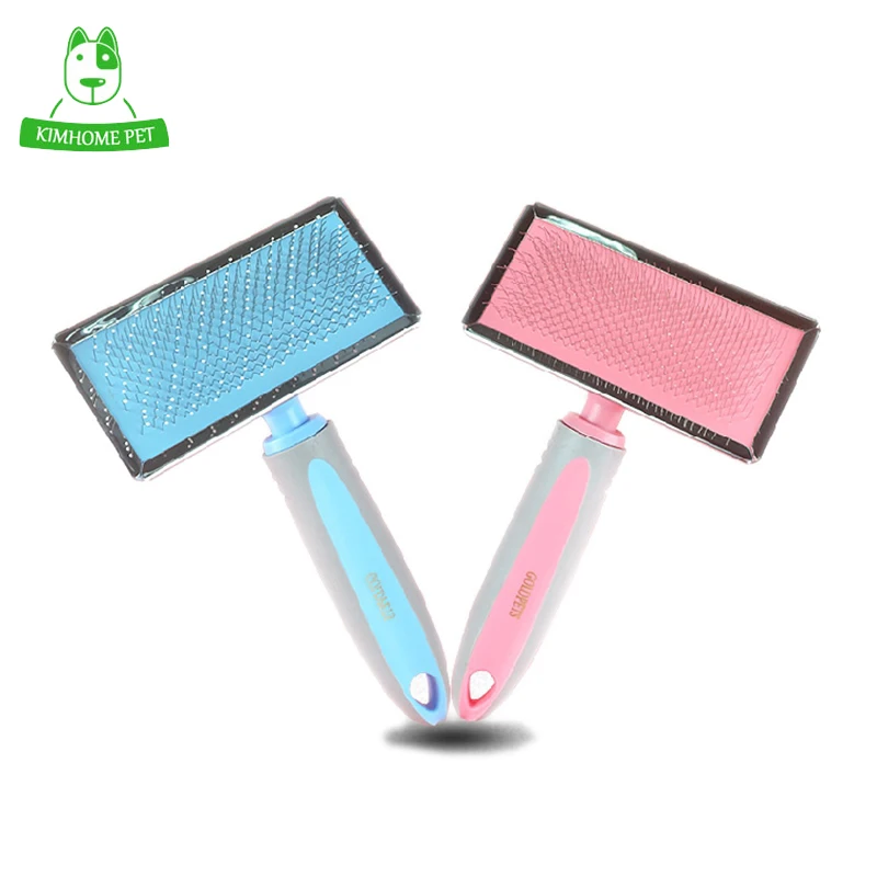 С рисунком собачки и котика Нержавеющая сталь иглы расческа быстрая очистка