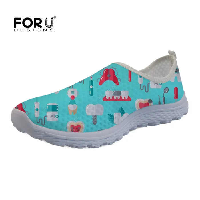 FORUDESIGNS/Обувь для стоматолога; женская обувь для медсестры; удобные кроссовки на плоской подошве; женская дышащая обувь из сетчатого материала; Dentista zapatos mujer - Цвет: YQ2384AA