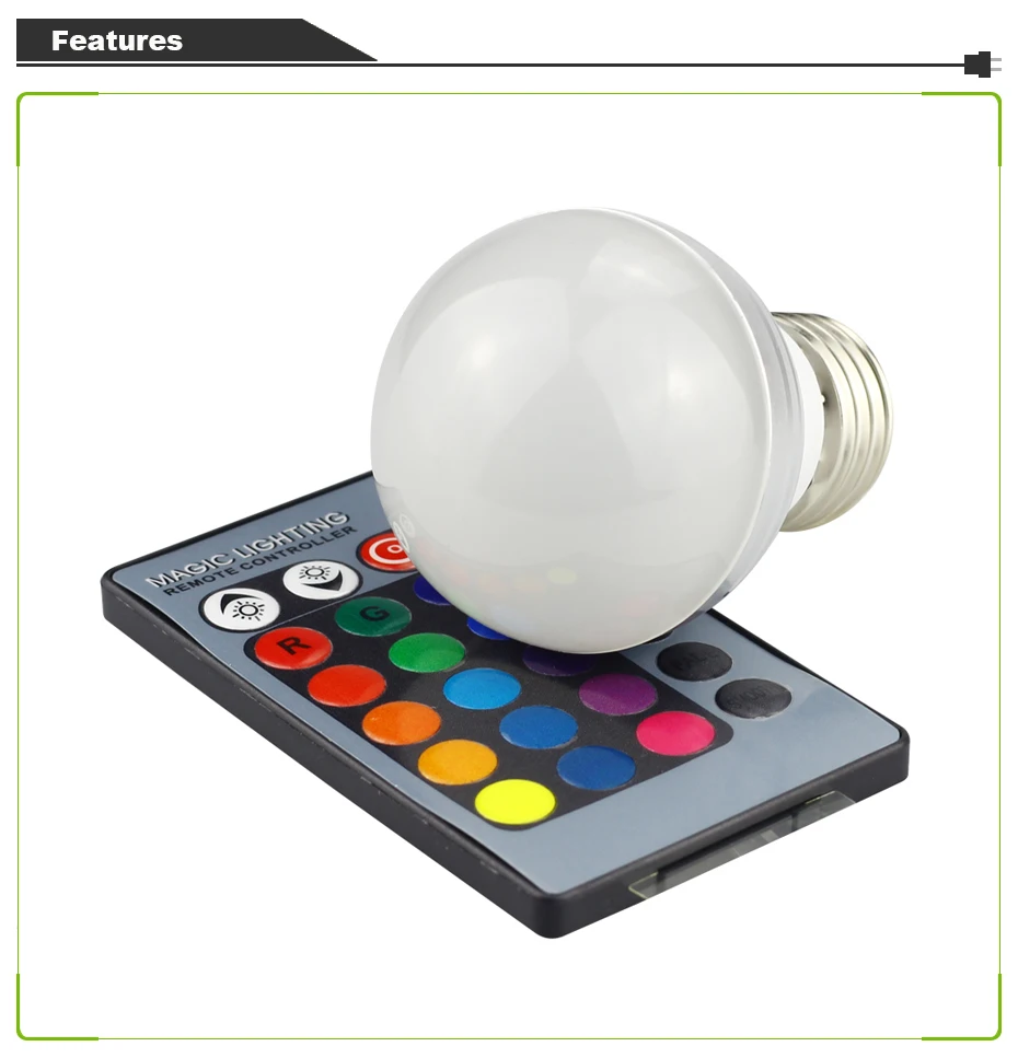 Rayway RGB светодиодный лампа светильник с 3 Вт AC85-265V 110V 220V E14 E27 RGB магический светильник лампа лампада с регулируемой яркостью с ИК-пультом дистанционного Управление
