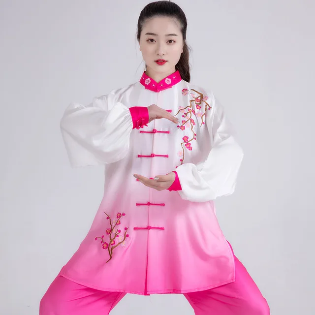 2pc tops and pants 3 шт. Китайская одежда Tai chi taiji костюм Ушу демонстрационная форма для кунгфу вышивка для женщин девочек дети взрослые женщины - Цвет: 2pc tops and pants