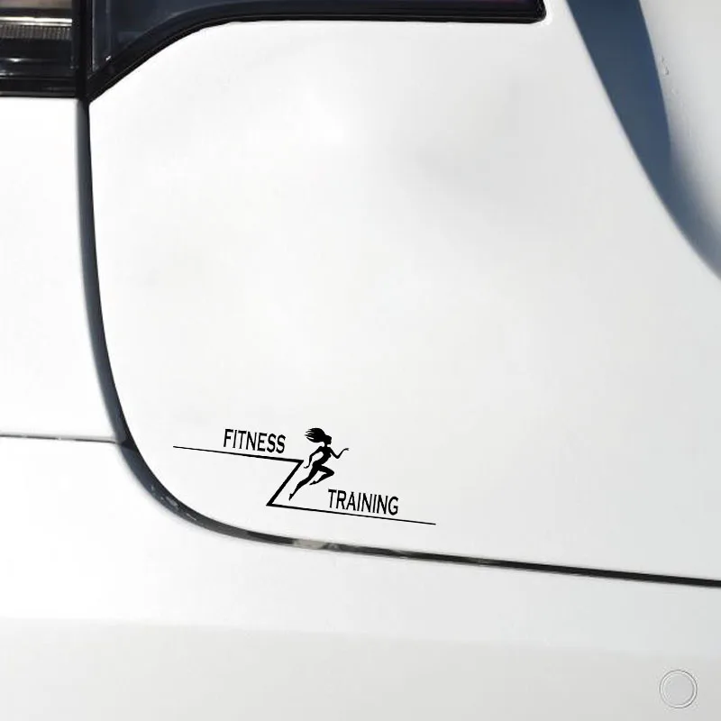 Интересный женский мускулистый фитнес-тренировочный декоративный автомобильный стикер из отражающего винила QYPF 18,5 * 5,7 см C16-0341.