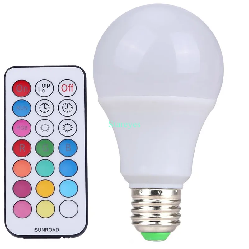 Бесплатная доставка 100 шт. E27 10 Вт RGB + W светодиодный светодиодная лампочка Белая
