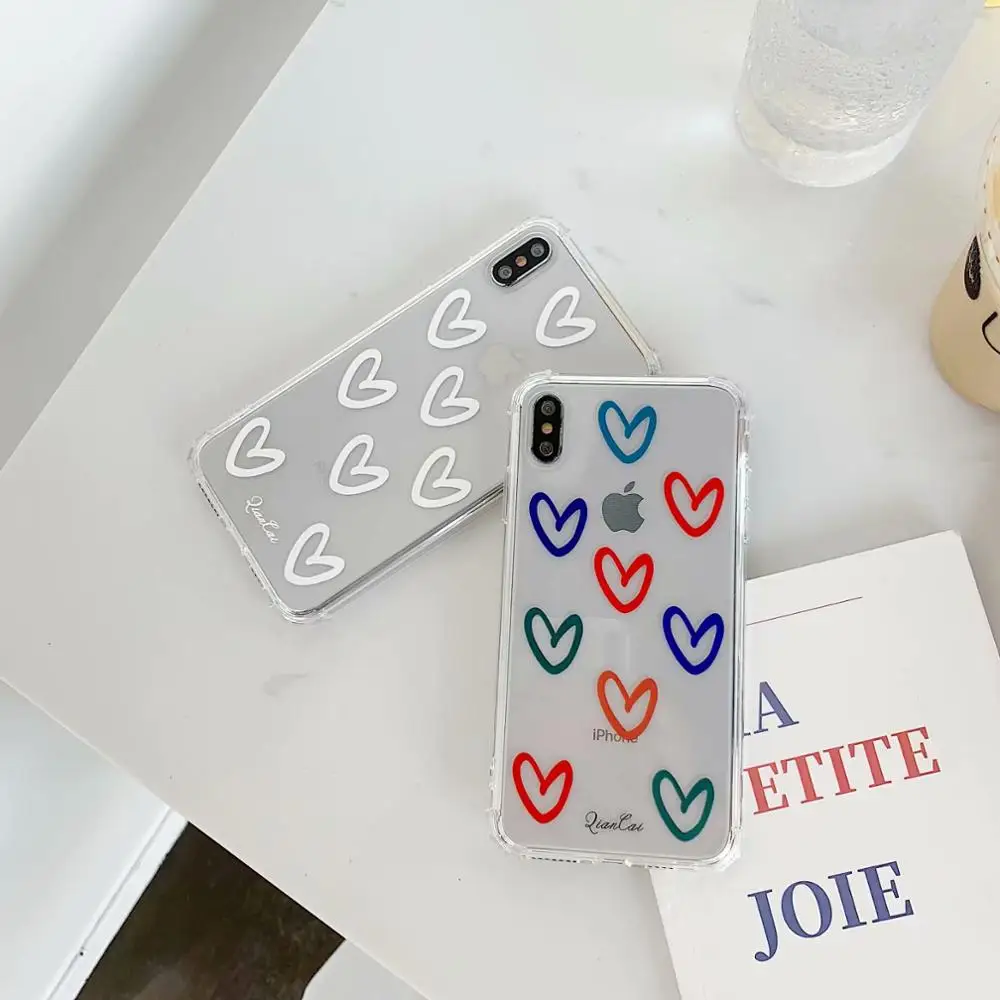 ORYKSZ Love heart Case For iPhone X XS 8 7 6 s Plus Ultra Thin Slim Soft TPU Silicon Cover XR Coque Fundas Capa |