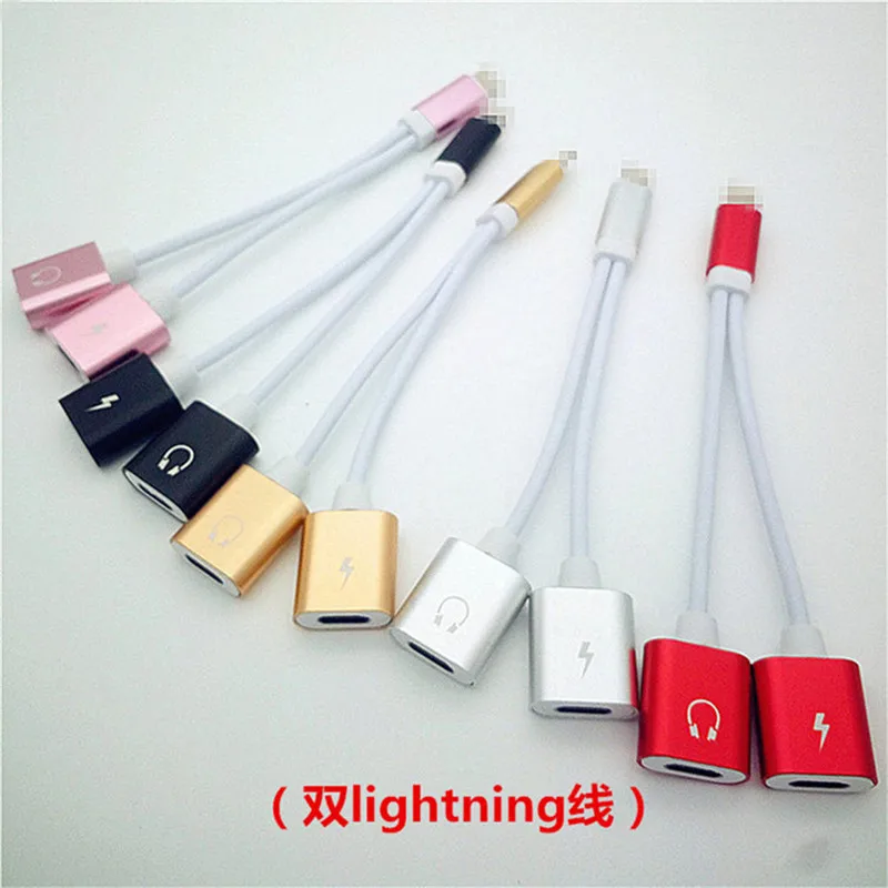 Адаптер 2 в 1 с двойным освещением и разъемом для наушников | Мобильные телефоны