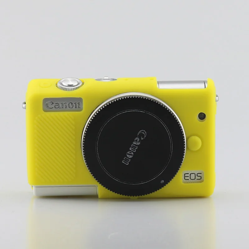 Yellow Мягкий силиконовый чехол для камеры, резиновый чехол, сумка для Canon EOS M100, защитный корпус, 8 цветов - Цвет: Yellow