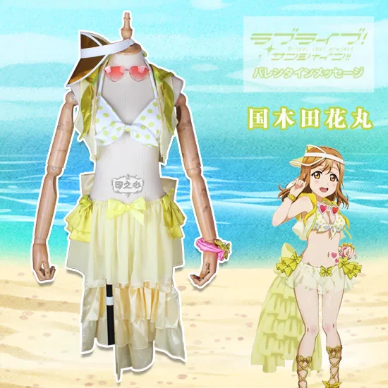 

Аниме Косплей 2019 Lovelive Sunshine Aqours Kunikida Hanamaru бикини SIC12 купальник летние костюмы для косплея A