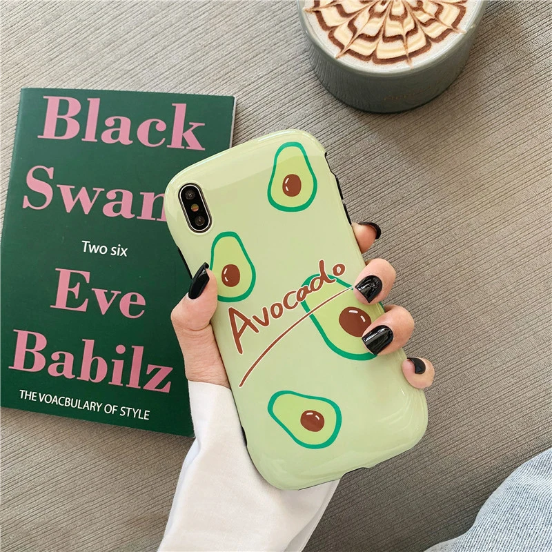 GlamPhoneCase маленький свежий персиковый чехол для телефона авокадо iPhone X XS Max XR Мягкий