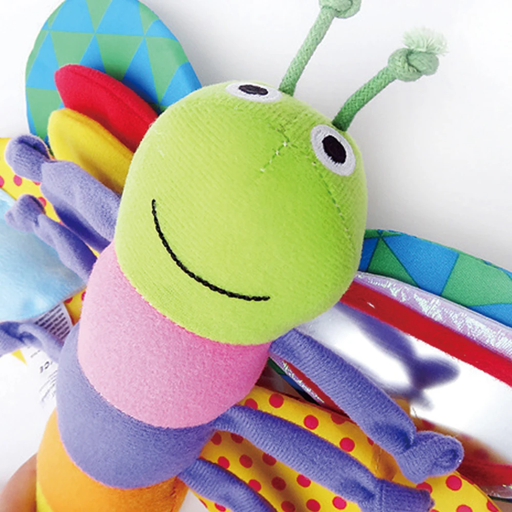 

Baby Butterfly Stroller Rattles Infant Crib Mobile Plush Owl Bear Handbell Toddler Musical Doll Bed Hanging Toys with Teether