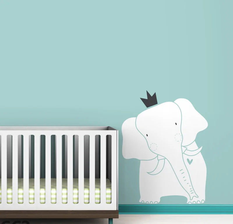 Детский Слоник в зоопарке Наклейка на стену Забавная детская игровая комната