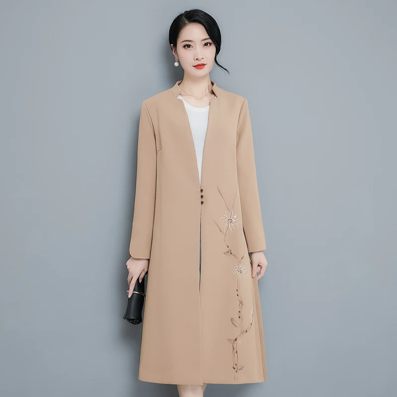Autumn Winter Women Coats 2018 Casual Formal Long Coat Elegant Work Office Lady Blends Sleeve Blazer Mujer Outerwear Jacket | Женская
