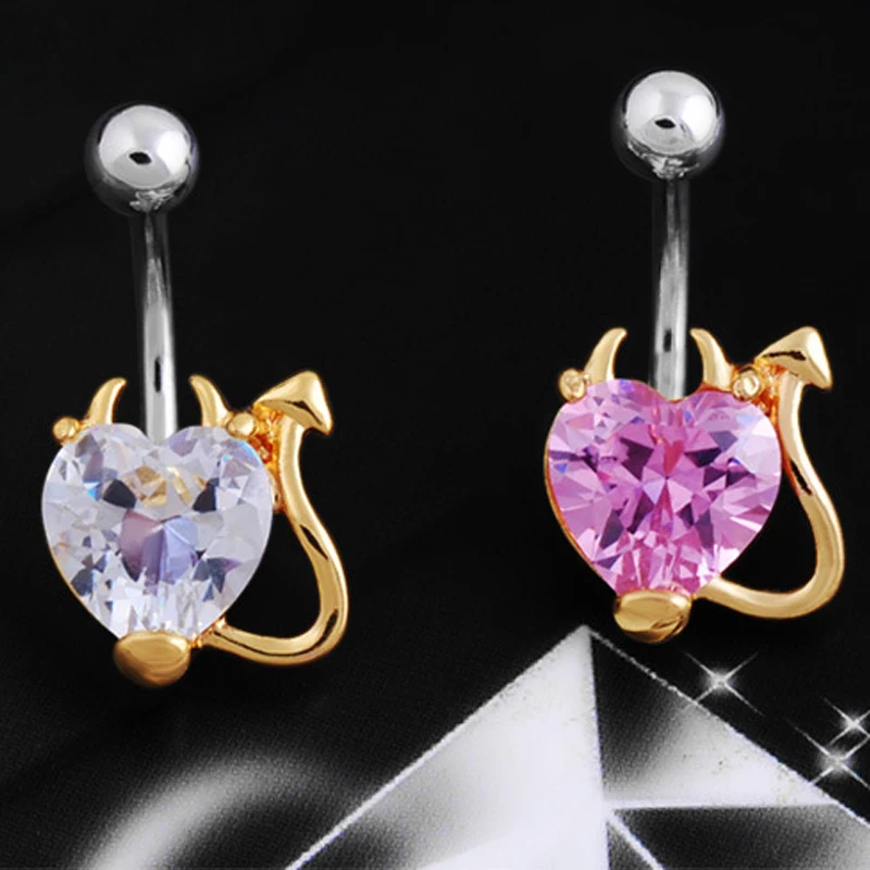 1 шт. белая Bijoux (украшения своими руками) сердце для пупка пирсинг Ombligo Золотой