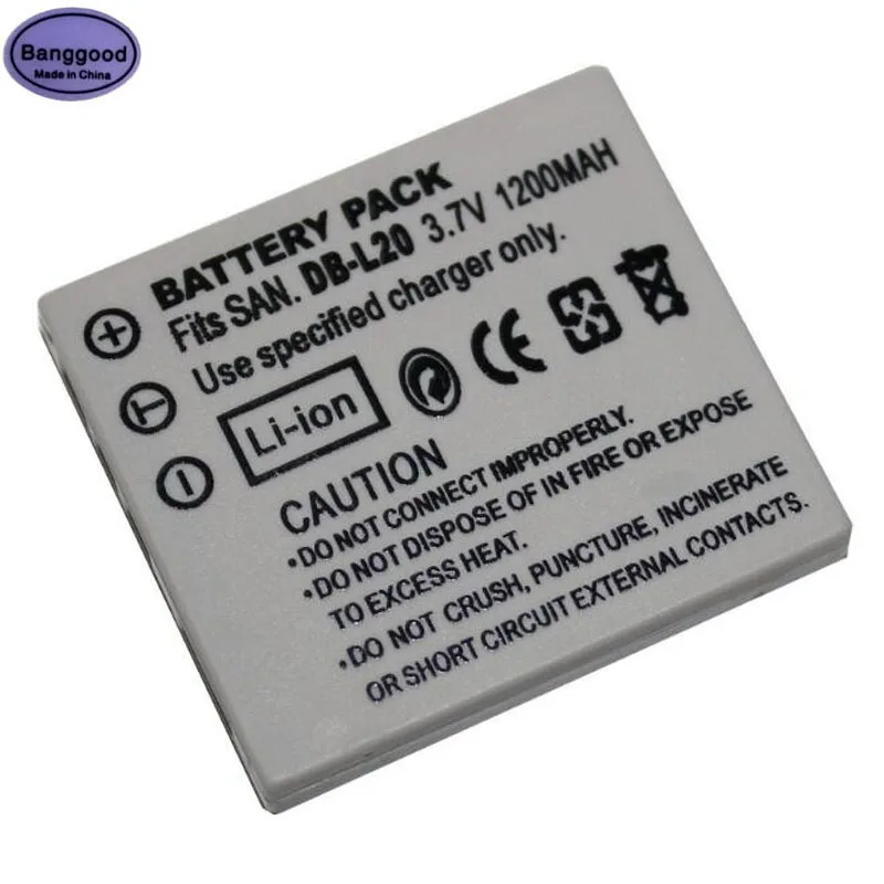 3 7 V 1200 мА/ч DB L20 DBL20 дБ L20AU L20A цифровой Камера Батарея пакет для Sanyo Xacti DMX C5W C6K C6S C6R CA6