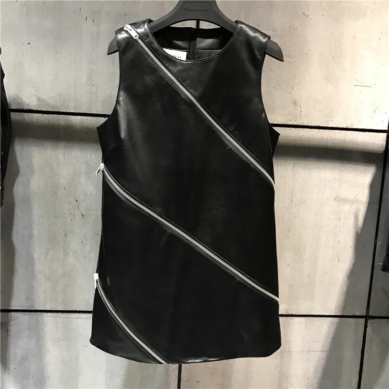 Женское платье из натуральной кожи модное | Женская одежда