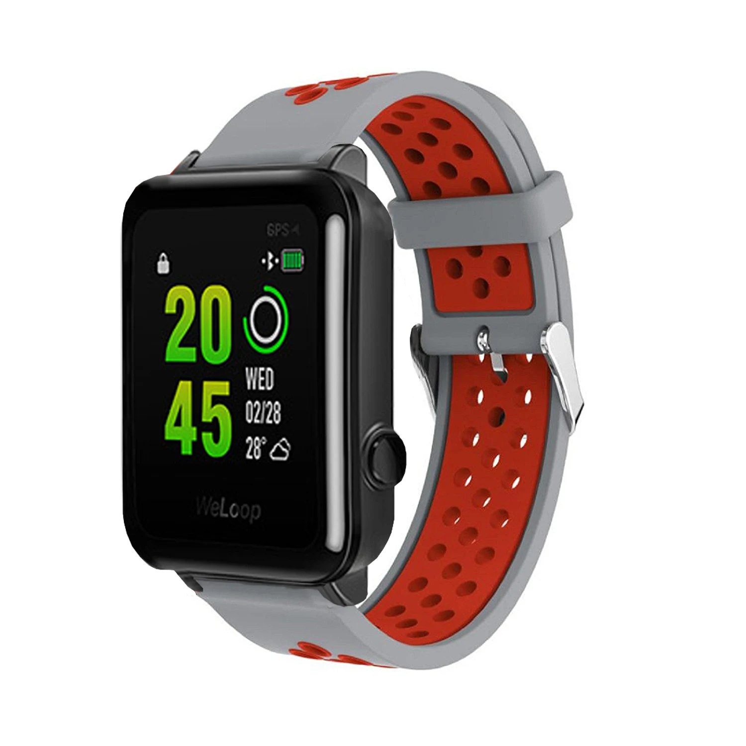 gray red Спортивный силиконовый ремешок для Xiaomi Huami Amazfit Bip BIT PACE Lite, Молодежные умные часы с пряжкой, браслет 20 мм, сменный ремешок - Цвет: gray red