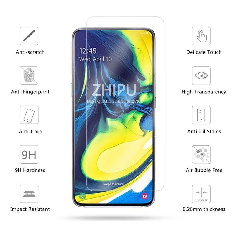 Закаленное стекло для samsung Galaxy A80 защита экрана 2.5D 9 H закаленное 6 7 SM A805F/DS защитная