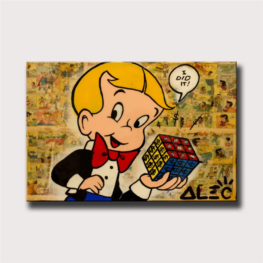 Alec Monopolys Rubik's Cube HD Wall Art Холст с печатью постера живопись декоративная картина