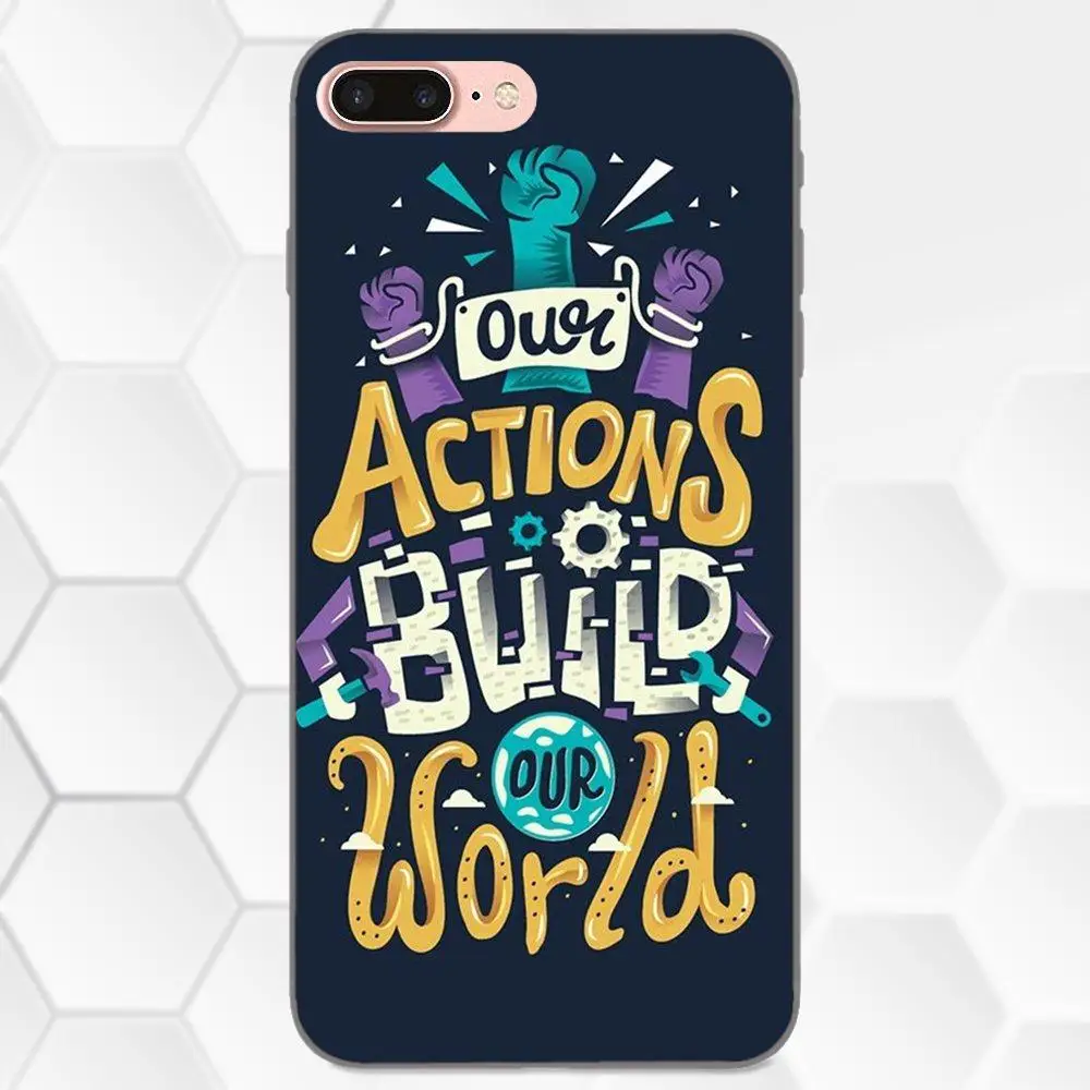 Положительные цитаты постер ТПУ чехлы для Apple iPhone 4 4S 5 5S SE 6 6S 7 8 Plus X XS Max XR|Бамперы| |
