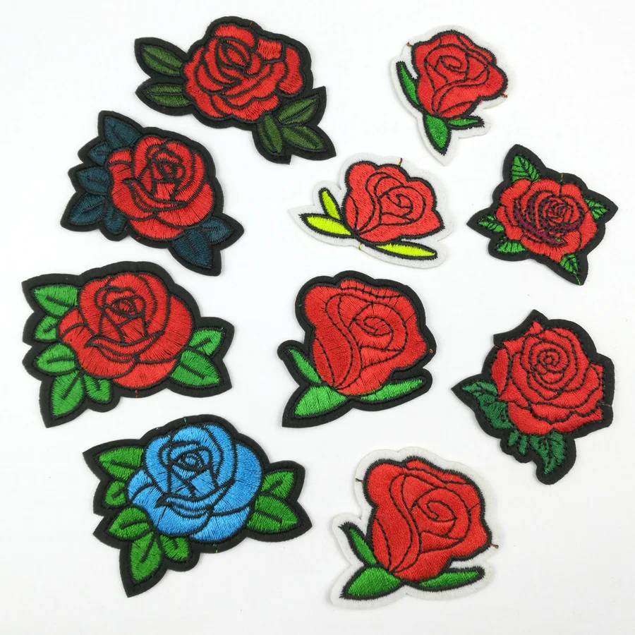 10 шт. патчи с вышивкой в виде Розы|iron on embroidered patch|iron oniron patch |