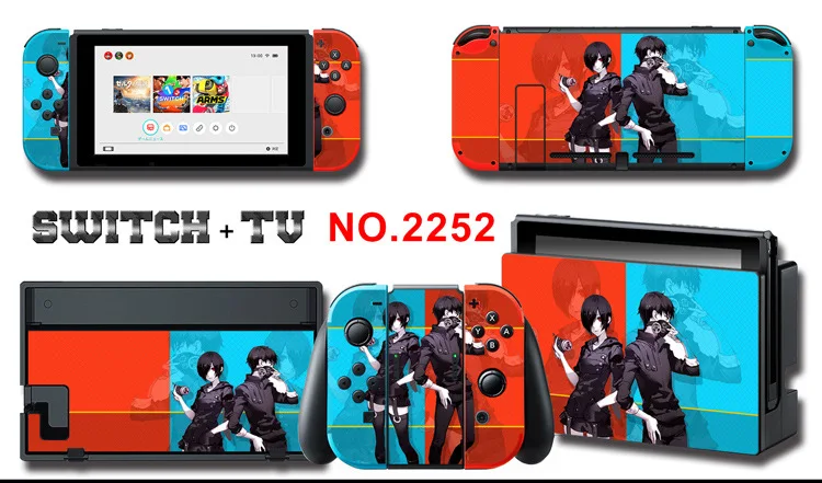 Для nintendo Switch Pain sticker консоль Dock Joy Con полное покрытие цветной бумажной кожи Закаленное стекло протектор экрана от 2000-2305