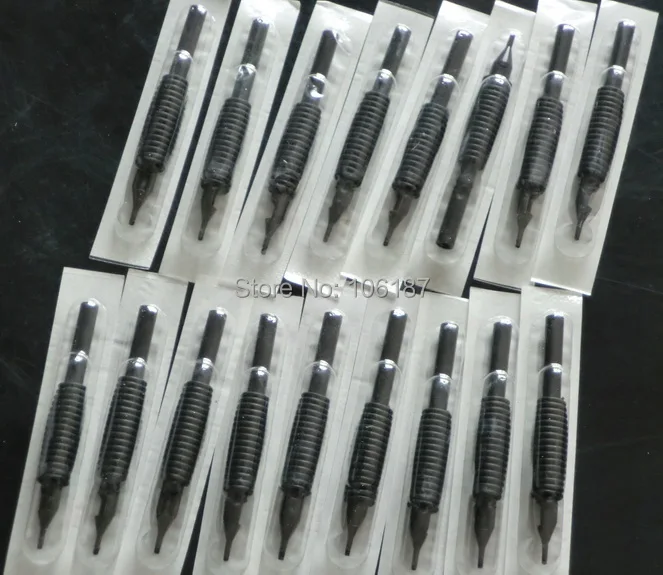 Пластиковые одноразовые тату трубки для захвата черные силиконовые размер 16 мм