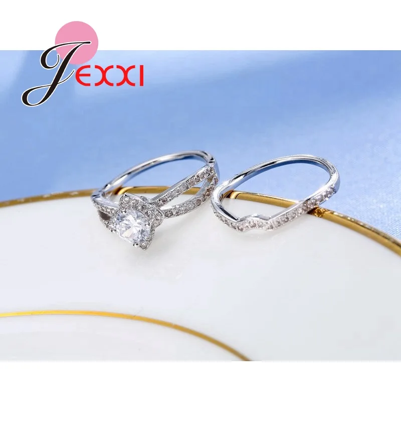 925 Sterling Silver Wedding Engagement Bridal Ring Band Set For Party Propose Anniversary Jewelry Gift Fashion Top Qualit | Украшения и