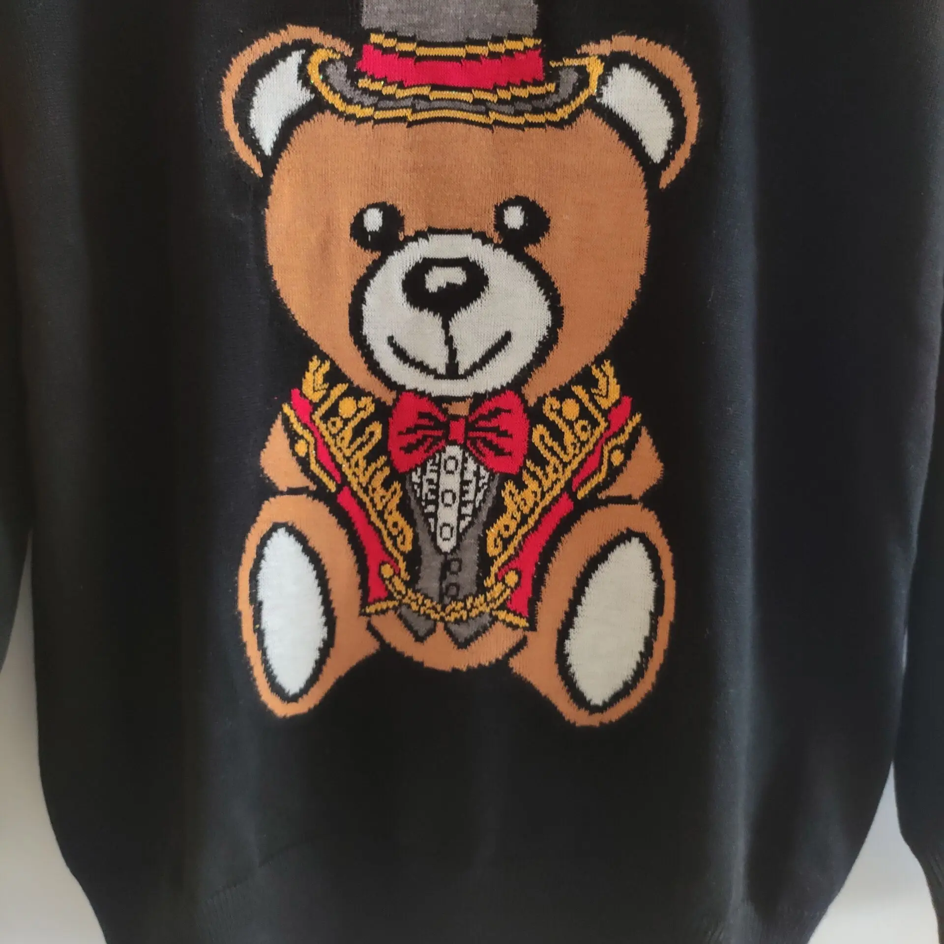 Высокое качество свитер шляпа маленький медведь одежда с длинными рукавами