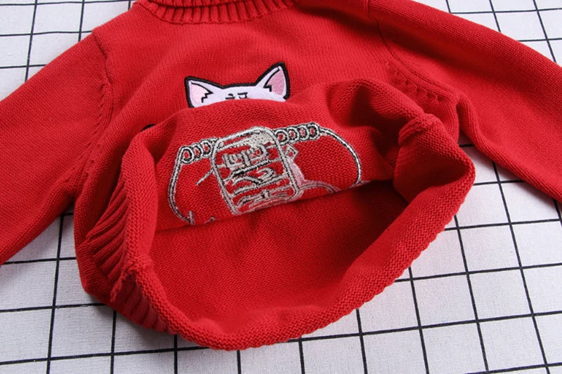 Новогодние свитера для мамы и детей красные вязаные пуловеры одежда с принтом