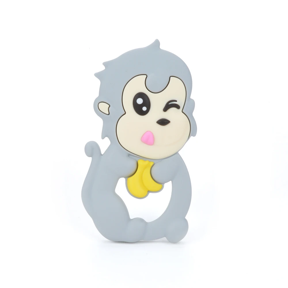 monkey 3 1 шт., аниамл, силиконовый прорезыватель, игрушки, ожерелье, Аксессуары для младенцев, силикон для жевания, бусины, панда, единорог, коала, сделай сам, Детские Прорезыватели, BPA бесплатно - Цвет: monkey 3
