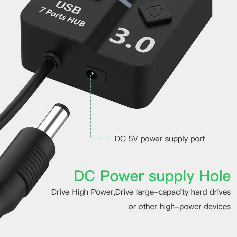 Usb Hub 3 0 5 Гбит/с Высокоскоростной 4 портовый концентратор разветвитель вкл/выкл
