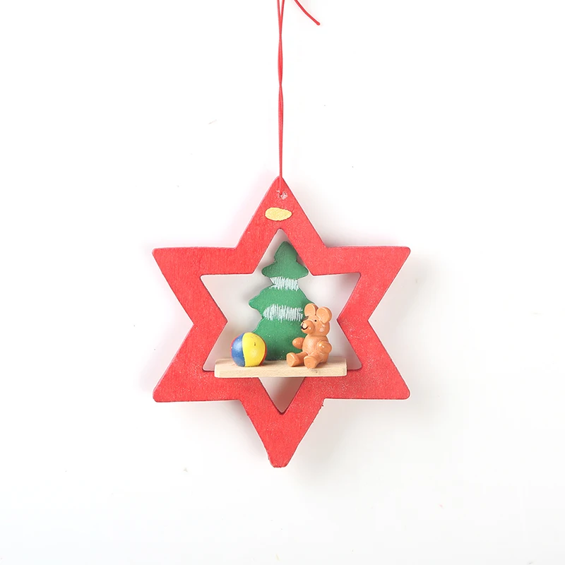 Рождественские деревянные висячие украшения для рождественской елки подвески с