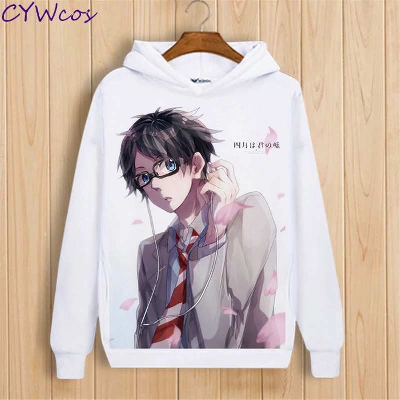 Аниме Your Lie в апреле маязоно Каори Косплей принт с длинными рукавами Топ рубашка