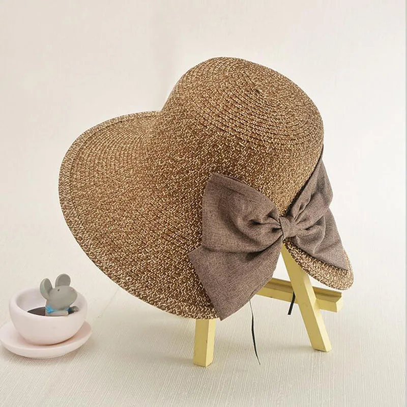 Соломенная однотонная женская кепка с регулируемым бантом декоративная