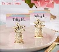 free shipping 100pcslot wedding favors gold pineapple place card holder party favors