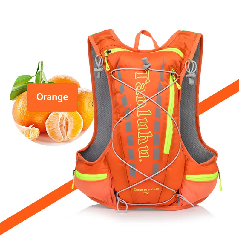 Orange Легкая сумка для марафона, 10л, гидратационный жилет, рюкзак с отражателем для бега, для альпинизма, пешего туризма, велоспорта, совместимая сумка для воды - Цвет: Orange