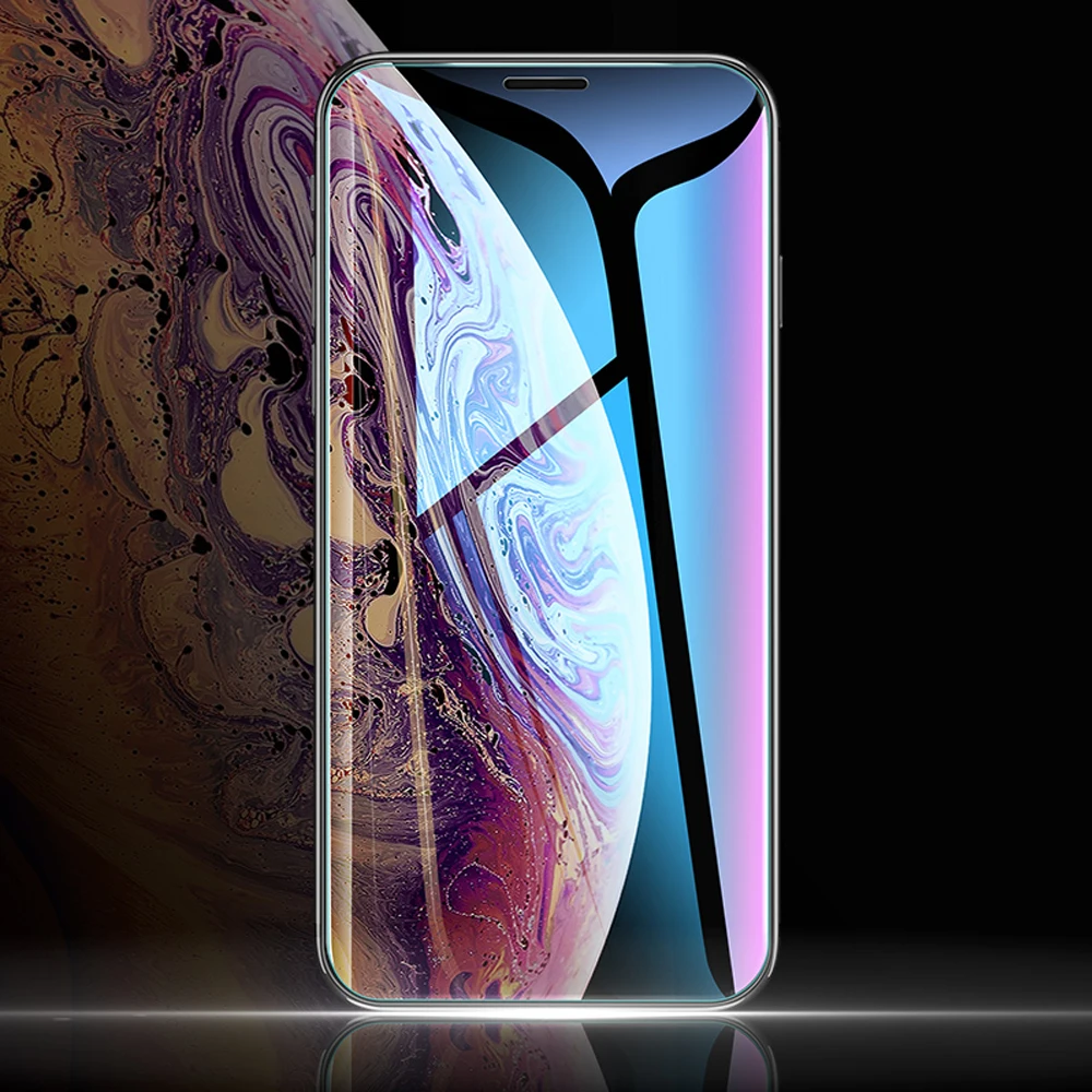Защитное стекло 9D для iphone 7 Plus экрана XS Max XR X 6 6S Flim|Защитные стёкла и плёнки