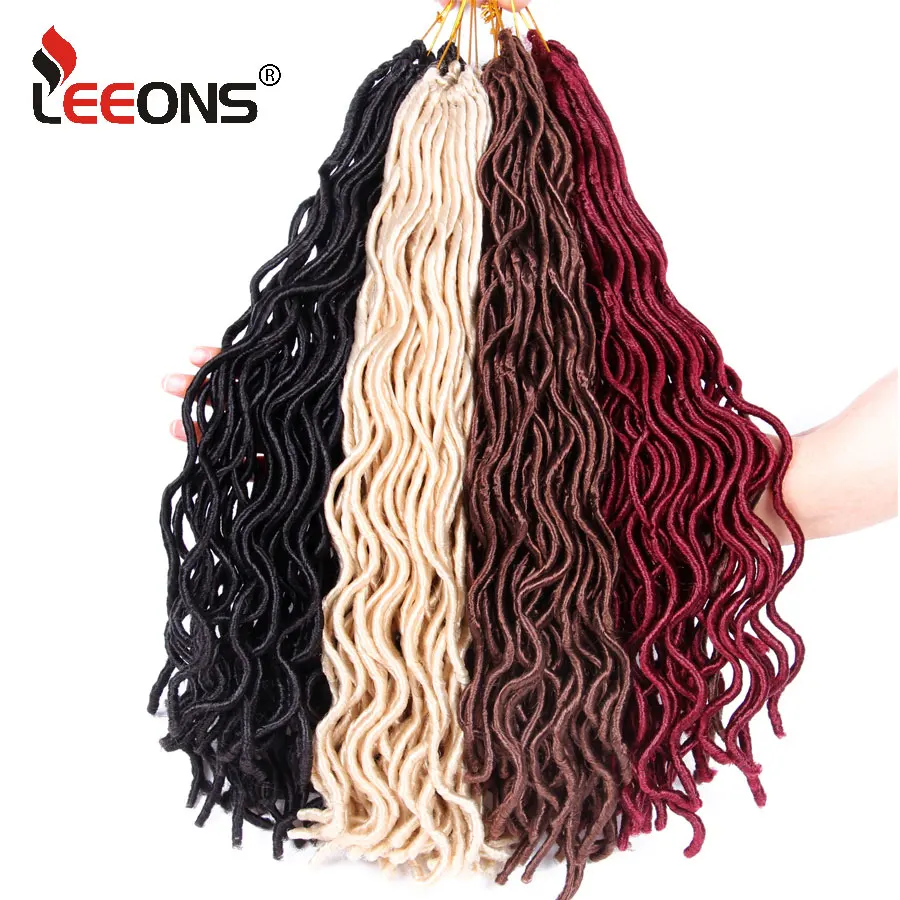 Leeons 10 &quot18&quot вязанная косами волос искусственная Locs вьющиеся 24 корни Моноволокно