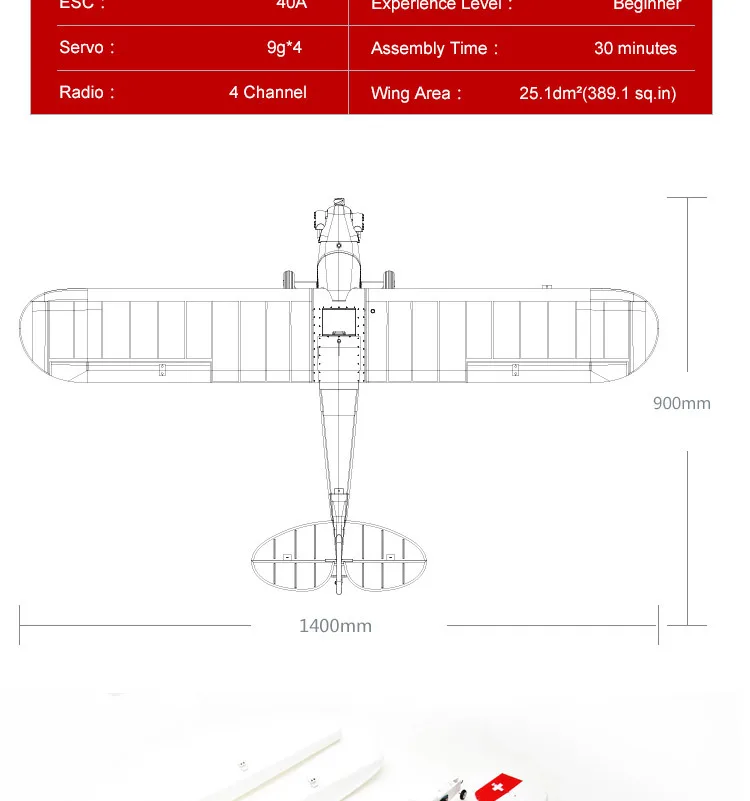 FMS 1400 мм 1,4 м J3 Cub Piper V3 красный тренажер для начинающих 3S(поплавки опционально) PNP RC самолет масштабная модель самолета авион J-3