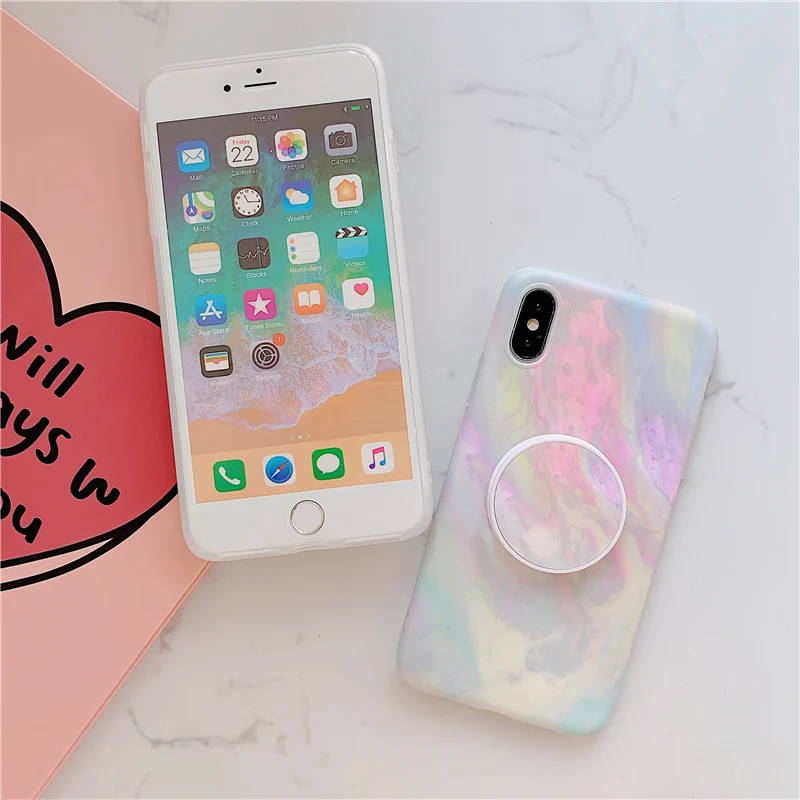 Расширяющийся чехол подставка с мраморным рисунком для iphone 11 11pro Max X XS XR 6 6s 7 8 Plus